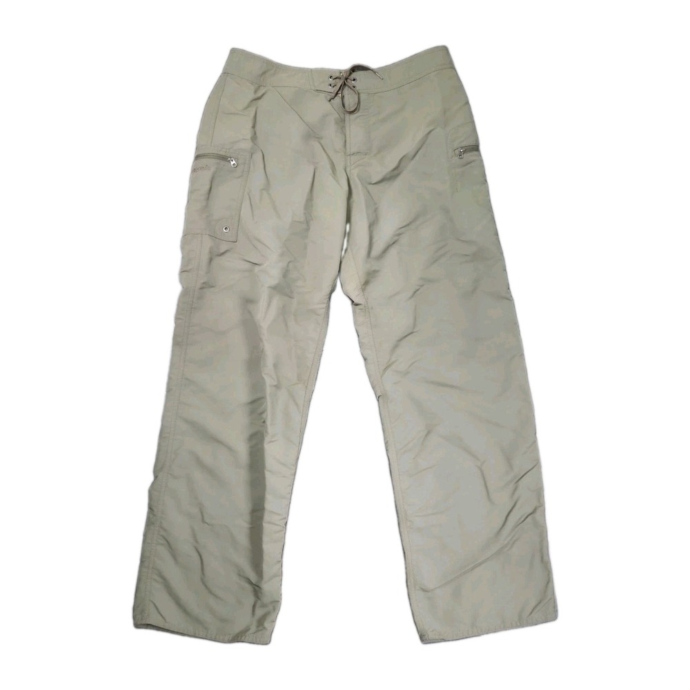 VTG Patagonia Nylon Hiking Pants Size 33x31 Utility Khaki Cargo Drawstring